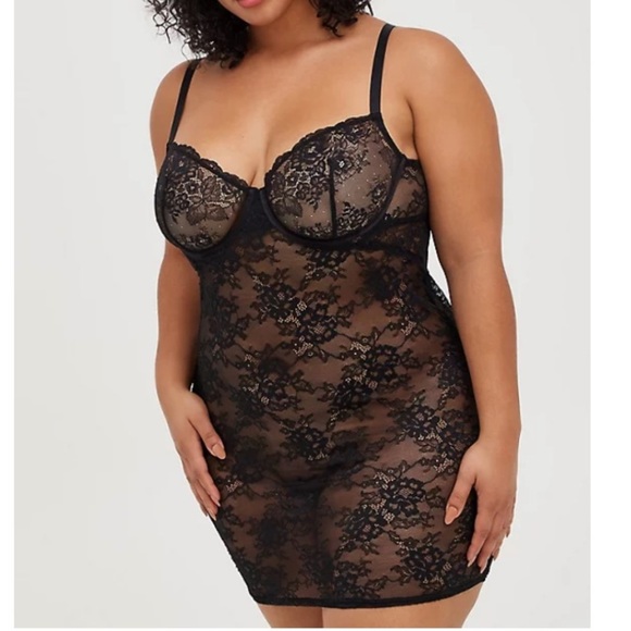 TORRID NWT UNDERWIRE CHEMISE - LACE BLACK - Picture 7 of 8